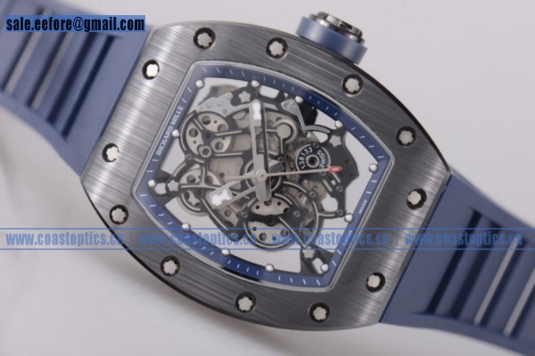Perfect Replica Richard Mille RM 055 Watch PVD Skeleton Black Ceramic Bezel Blue